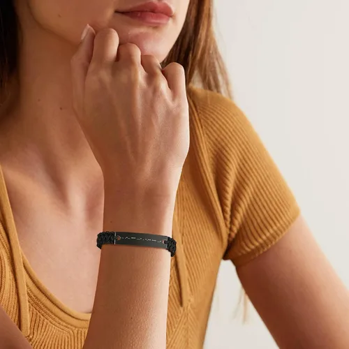 Vista 4 de MPRAINBOW Pulsera personalizada con código morse Pulsera trenzada ajustable hecha a mano con mensaje secreto para hombres, mujeres, mamá, papá