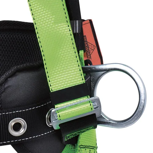 Vista 5 de Peakworks Arnés de seguridad acolchado de cuerpo completo con protección contra caídas con soporte de espalda, cinturón de posicionamiento, anillos