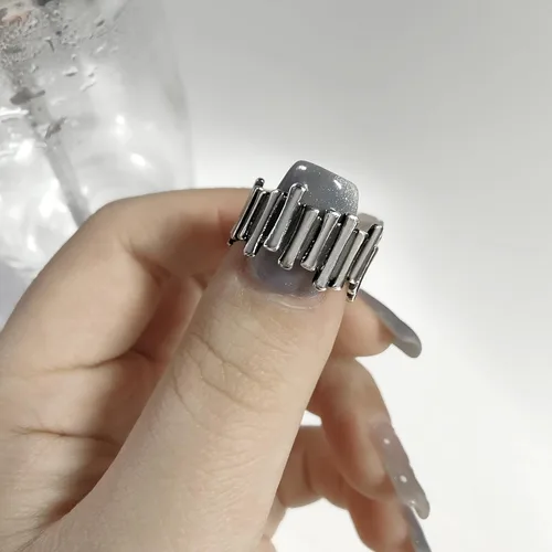Vista 149 de Anillo de plata de ley 925, minimalista, ajustable, hecho a mano, para mujeres y niñas