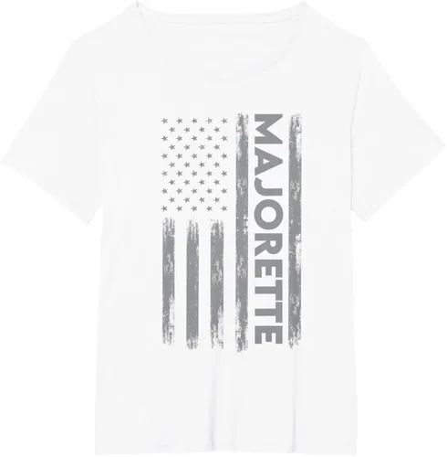 Vista 41 de Great Majorette - Camiseta de bastón giratorio con diseño de bandera de Estados Unidos, Negro, S