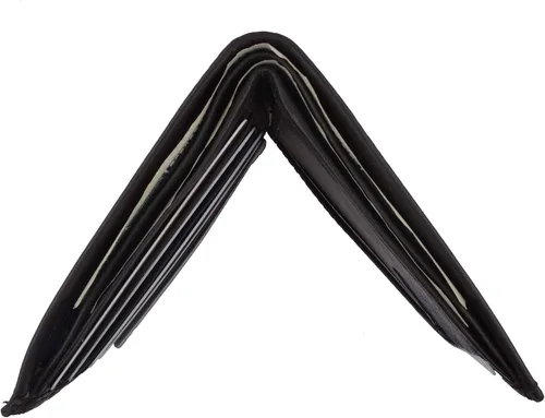 Vista 7 de MARSHAL Cartera grande de cuero genuino para hombre con tarjeta de crédito Negro