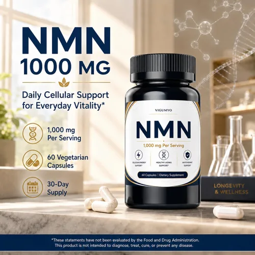 Vista 3 de NMN 1000 mg Nicotinamide Mononucleotide, Cellular Wellness Formula, 60 Caps