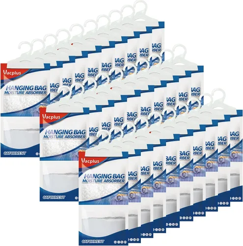 Vista 9 de Vacplus Paquetes absorbentes de humedad, sin fragancia, paquete de 20 paquetes de humedad, paquetes desecantes, bolsas deshumidificadoras de armario