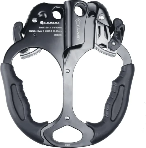 Vista 2 de Ascensor de mano CE, equipo de engranaje de rapel de 308.6 lbs con mango de goma ergonómico para arbolista de árboles de escalada en roca