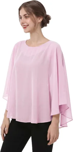 Vista 14 de Capas de gasa para mujer, chales y envolturas para poncho Negro
