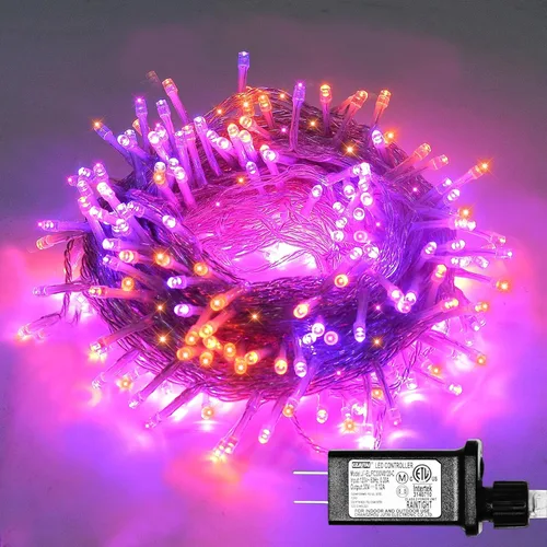 Vista 13 de Cadena de luces rosa para exteriores, decoraciones de San Valentín, 8 modos de luces de hadas de Navidad, enchufe para árbol del dormitorio