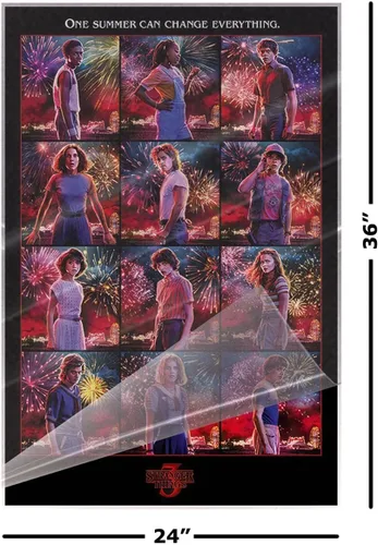 Vista 2 de POSTER STOP ONLINE Stranger Things 3 - Póster para programa de televisión (12 caracteres cuadrícula, montaje) (tamaño: 24 x 36 pulgadas)