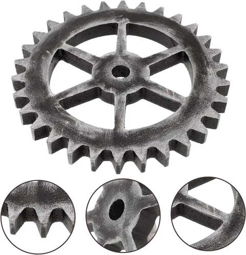 Vista 3 de Ipetboom Rustic Wooden Gear Wall Ornament Retro Industrial Decor for Bar Home Bedroom Living Photography Prop Unique Chic Wall Hanging Art