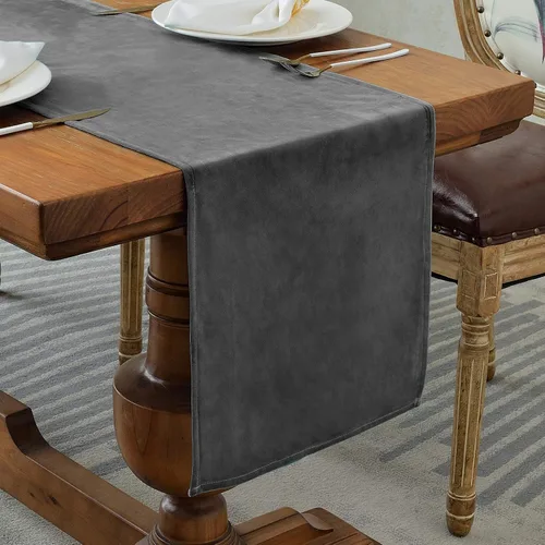 Vista 24 de BALCONY & FALCON Camino de mesa con borlas, lavable a máquina, caminos de mesa decorativos de lujo para el hogar para comedor, fiestas, banquetes