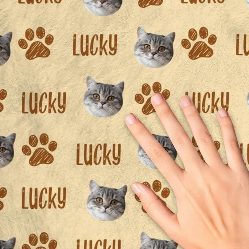Vista 7 de Manta personalizada con cara de gato y nombre de forro polar suave, divertida manta de fotos de varios tamaños, mantas personalizadas para sofá