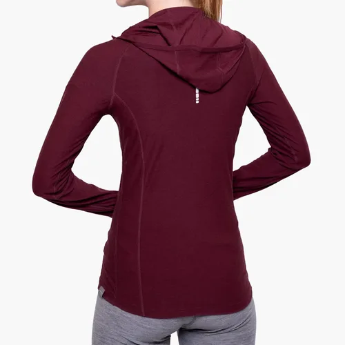 Vista 2 de MERIWOOL Sudadera con capucha para mujer, ligera, de lana merina, manga larga, térmica