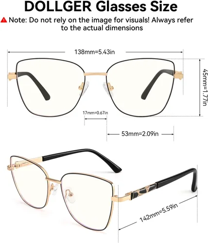 Vista 4 de Dollger Gafas de luz azul para mujer, gafas de juegos de computadora, ojo de gato, gafas de bloqueo de luz azul Matal