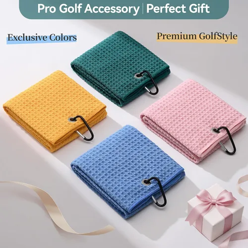 Vista 7 de Mile High Life Toalla de golf premium de tejido de gofre, 16 x 24 pulgadas, extra absorbente y de secado rápido, microfibra ultrasuave, clip