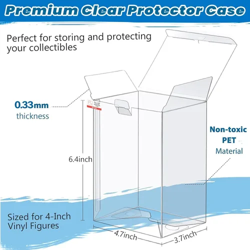 Vista 2 de Fundas protectoras compatibles con Funko, 8 unidades para figuras coleccionables de 4 pulgadas Almacenamiento apilable, caja transparente