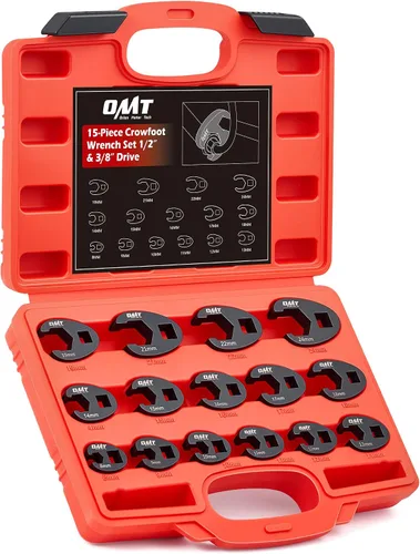 Vista 8 de Juego de llaves Orion Motor Tech Crowfoot para tuercas acampanadas de 8 a 24 mm, kit de herramientas de tuerca Crowfoot, juego de 15 piezas