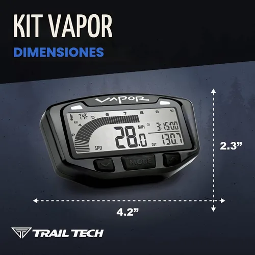 Vista 5 de Trail Tech 752-111 Kit de medidor de tacómetro digital de vapor, KTM Husqvarna 250 350 450 2016-2019