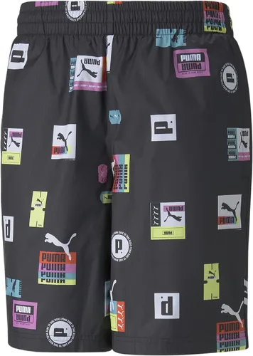 Vista 4 de PUMA Pantalones cortos tejidos de 8 pulgadas con estampado de marca Love All Over