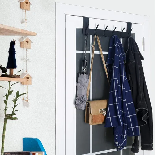 Vista 8 de WEBI Ganchos para Puerta Colgadores de Puerta: Toallero Sobre la Puerta con 6 Ganchos para Colgar, Colgador de Toallas Perchero de Puerta Colgador