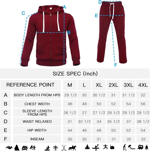 Vista 6 de Xmgelp Conjunto deportivo con capucha para hombre de 2 piezas, casual, con cierre completo