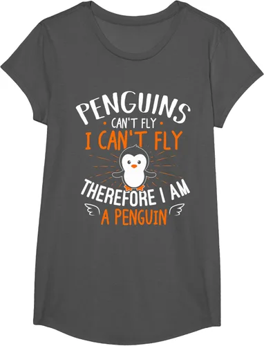 Vista 47 de Penguins Can't Fly Shirt - Camiseta de regalo para amantes de los pingüinos, Azul Azul Marino
