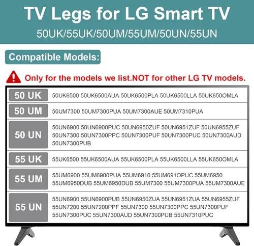 Vista 2 de Soporte para patas de TV LG, para LG LED TV Base/Pie 50UK/55UK/55UM/55UM/55UM/50UN/55UN Series, 55UM6900 55UM6910 55UM7300 55UM7300PUA 50UM7300