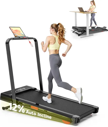 Vista 14 de Walking Pad Treadmill with Handle Bar,Walking Pad with Incline 8%,2.5HP Quiet Under Desk 320 lbs 2 in 1Treadmills for Home Office,Compact Foldable