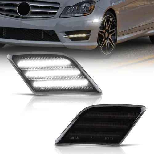 Vista 9 de POPMOTORZ Conjunto de luz de señalización de intermitencia lateral de parachoques delantero completo LED, kit de lámpara de señalización