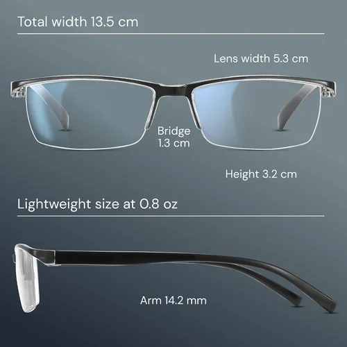 Vista 4 de Gaoye Executive Style Reading Glasses Men - Durable Readers with Blue Light Filtering- Comfortable Fit with TR90 Frames