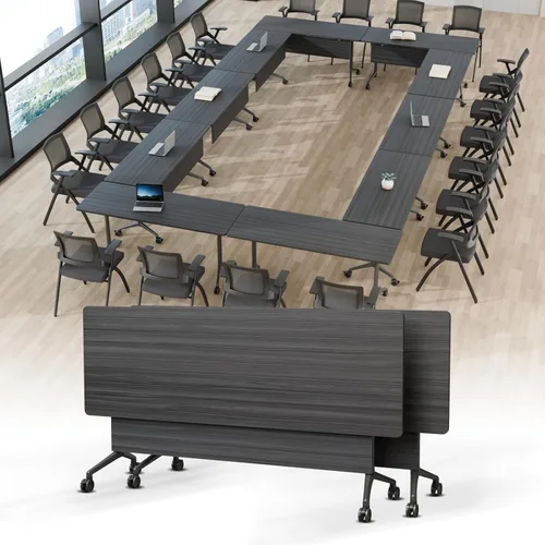 Vista 13 de Mesa de conferencias plegable, mesa de sala de conferencias con ruedas, mesa de conferencias plegable modular, mesas de reuniones de entrenamiento