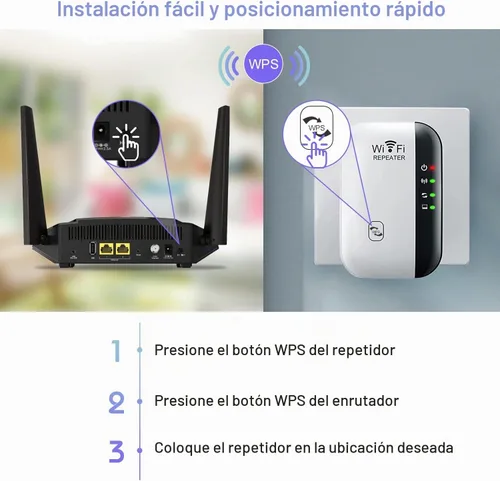 Vista 7 de Extensor WiFi, amplificador de señal WiFi de hasta 5800 pies cuadrados y 58 dispositivos, extensor de alcance WiFi, repetidor de Internet