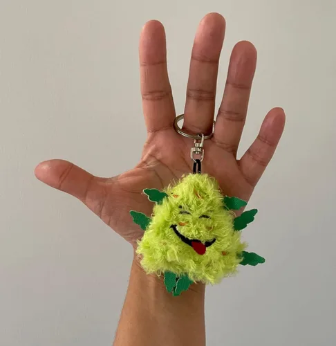 Vista 4 de PAW20 Llavero Bud the Weed Nug Divertido Llavero de felpa genial Regalo divertido Forro polar suave Juguete antiestrés para adultos, Verde