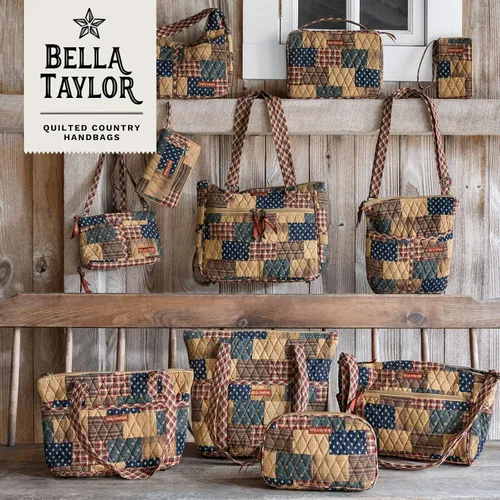 Vista 6 de Bella Taylor Cartera delgada para mujer Cartera con cremallera y protección RFID, Parche primitivo, Patchwork