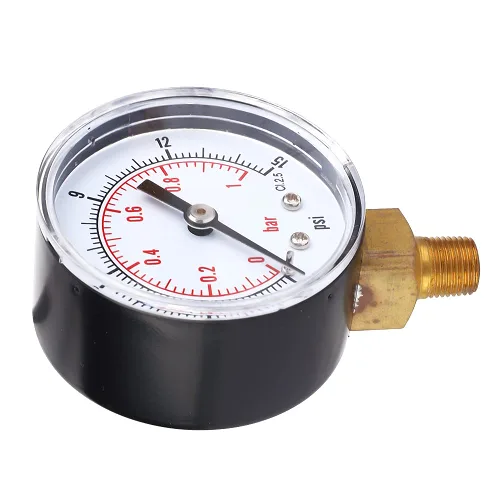 Vista 4 de Psi Presión Baja Presión 1/4 Npt Manómetro, Presión 1.969 in Dial 1/8 BSPT Conexión inferior para aire, agua, aceite, gas 0-15psi (0-15psi 0-1bar)