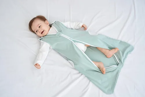 Vista 2 de TWINOR Breathable Reduce Suffocation Risk Baby Wearable Blanket, Sleeping Bag with 2-Way Zipper, Tog 0.5 Soft Sack
