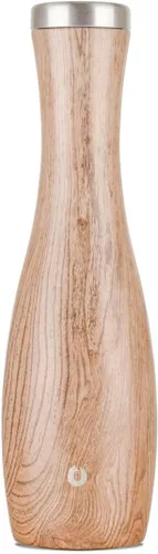 Vista 12 de SNOWFOX Jarra de vino, acero inoxidable aislado y base de silicona antideslizante, nogal oscuro, 25 onzas
