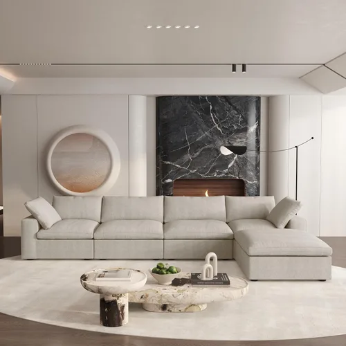 Vista 41 de Cloud - Sofá modular convertible de 80.3 pulgadas en forma de L para sala de estar con otomana de almacenamiento, sofás profundos minimalistas