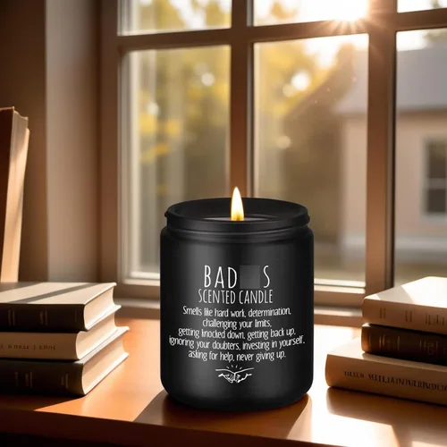 Vista 5 de LEADO Vela perfumada, regalos de felicitación, velas inspiradoras para mujeres, hombres, amigos, nuevo trabajo, promoción, regalos de sobriedad