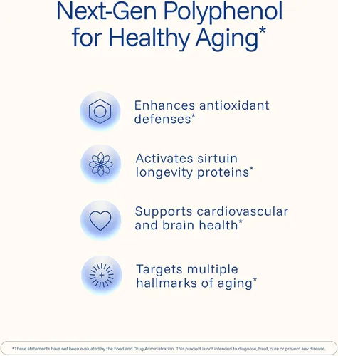 Vista 3 de Suplemento de pterostilbeno (250 mg, 60 cápsulas) Antioxidante clínicamente probado por terceros para la salud cardíaca y cerebral Activa genes