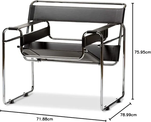 Vista 7 de Baxton Studio Jericho - Silla decorativa, 30 x 31 x 28 pulgadas, color negro
