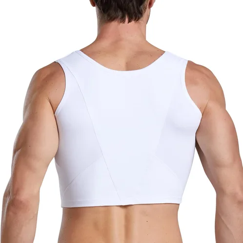 Vista 3 de Chaleco de compresión para hombre, fajas de entrenamiento para hombre, soporte de espalda, ginecomastia