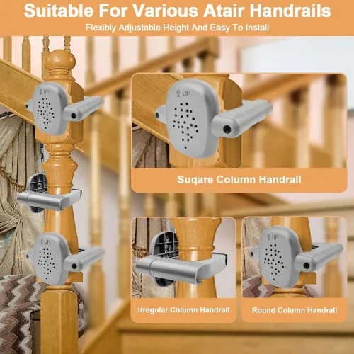 Vista 5 de Kit de adaptador de barandilla para puerta de bebé, kit de montaje de 2 piezas de puerta de escalera, accesorios de montaje sin taladrar
