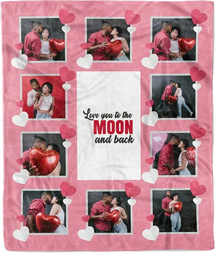 Vista 37 de Manta de collage de fotos personalizada, manta de boda. Manta de forro polar suave y acogedora, manta de fotos personalizada. Regalo para boda