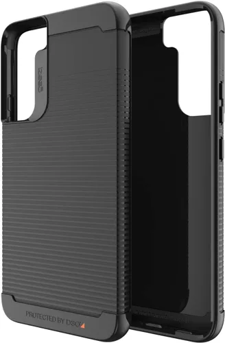 Vista 18 de ZAGG Gear4 Milan - Funda azul Aurora - que destaca el material de protección D3O para Samsung Galaxy S22
