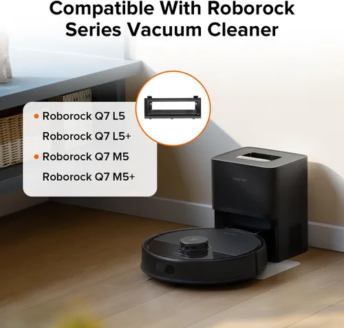 Vista 2 de roborock Q7 M5 Robot Aspirador y Trapeador Cubierta de Cepillo Principal de Goma Negra Gris Oscuro