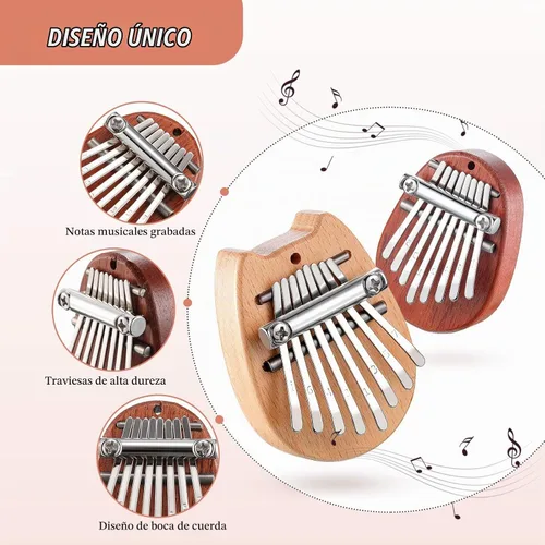 Vista 3 de eBoot 10 Piezas Juego de Mini Piano de 8 Teclas Incluye Piano de Dedo Pulgar con Cadena de Cordón, Protector de Dedos y Paño de Limpieza Regalo