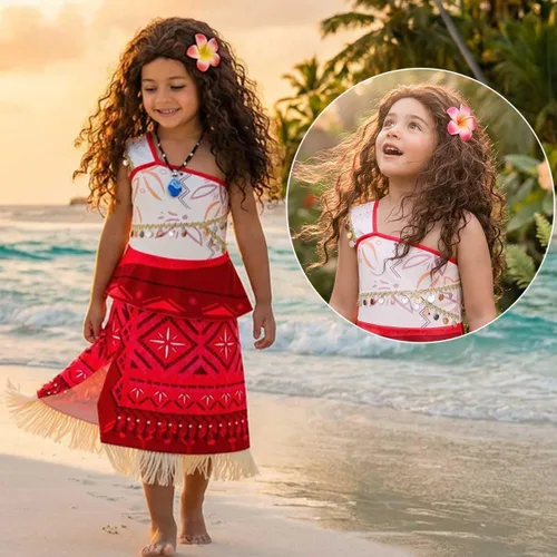 Vista 2 de iTVTi Vestido de princesa para niña, disfraz de aventura oceánica, Halloween, carnaval, cosplay