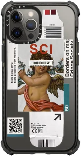 Vista 13 de Funda Ultra Impact de CASETiFY para iPhone 12 Pro Max - Bearly Awake - Negro transparente claro