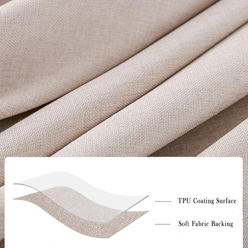 Vista 5 de Jeloris Mantel redondo impermeable a prueba de derrames, resistente a las manchas, sin arrugas, lavable, mantel decorativo de tela para cocina, Beige