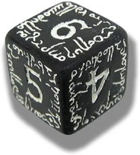 Vista 3 de Juego de dados élficos Negro/blanco (7) Juego de mesa