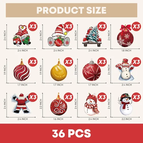 Vista 8 de Horaldaily 36 adornos colgantes de madera para fiestas de Navidad, gnomo, muñeco de nieve, camión, decoración colgante para Navidad, Navidad